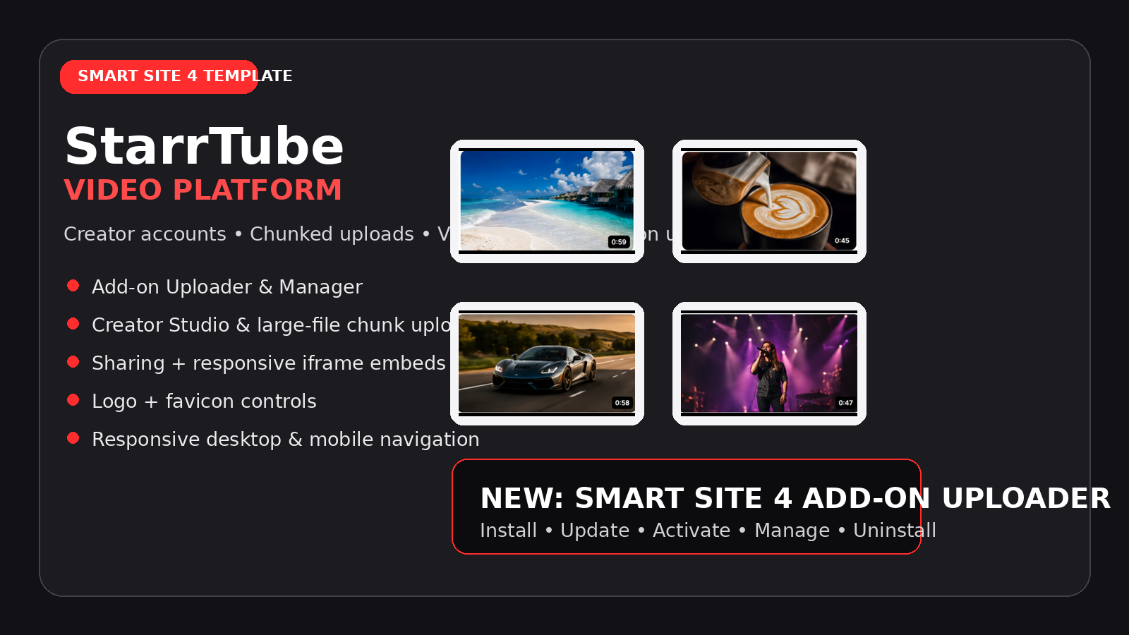 StarrTube Video Platform — Smart Site 4
